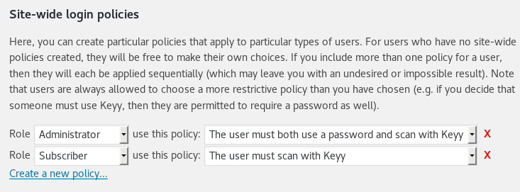 Setting Keyy policies