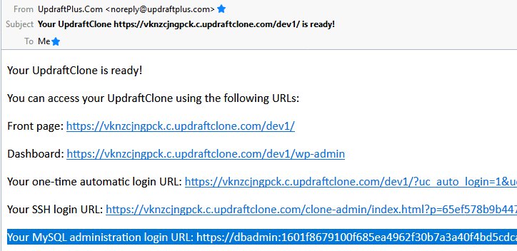 UpdraftClone release new SQL-Admin feature