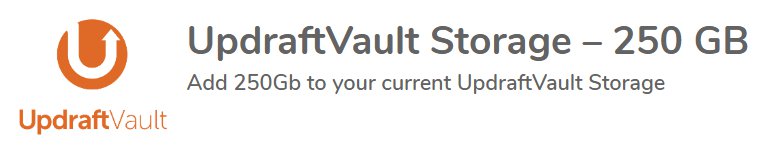 UpdraftVault release new 250GB additional storage option